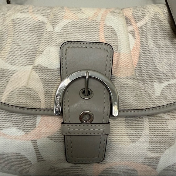 Coach RARE Soho Optic Grey & Pink Shoulder Flap Bag F19238 main image 5